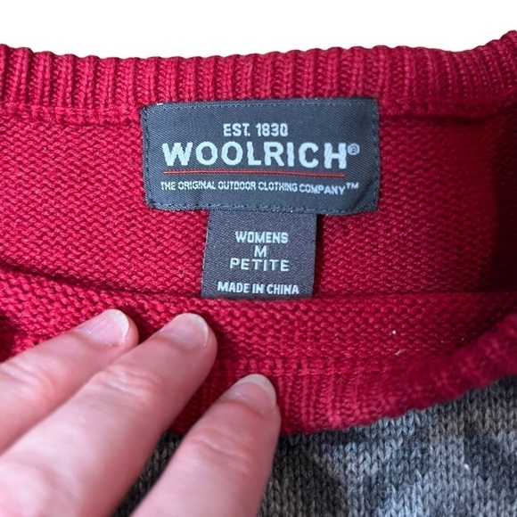 Woolrich Embroidered Sleigh Wool/Cotton Blend Christmas Holiday Sweater MP - Picture 5 of 10